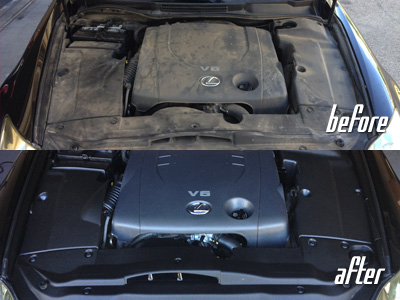 Detailing Before After Inside Hood