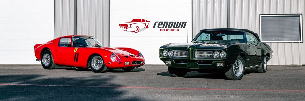 Two cars in front of Renown Auto Restoration