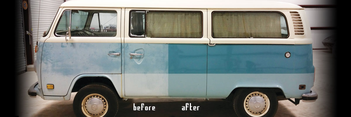 Example of paint correction on a vintage van